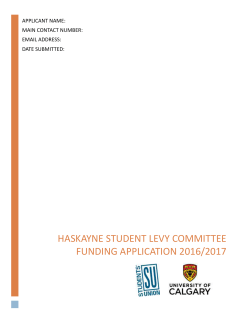 Haskayne Student Levy Committee Funding Application