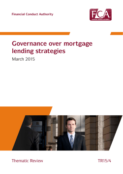 TR15/4: Governance over mortgage lending strategies