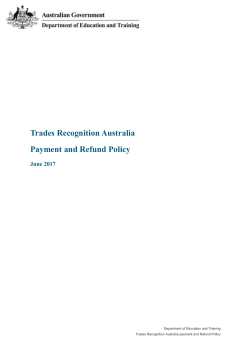 TRA Payment and Refund Policy - Trades Recognition Australia