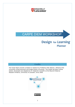 Carpe Diem Template - University of Leicester