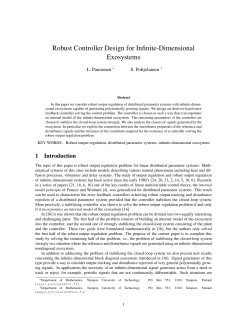 Robust Controller Design for Infinite