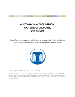 a second chance for oregon, high school dropouts