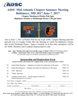 ADSC Mid Atlantic Meeting June 7 Orioles Game Flyer