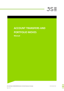 ACCOUNT TRANSFERS AND PORTFOLIO MOVES
