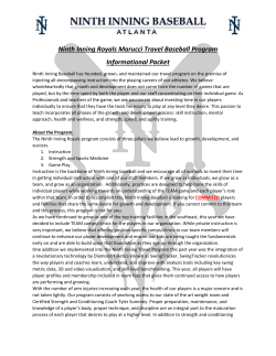 Ninth Inning Royals Marucci Travel Baseball Program Informational