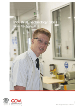 Industrial Technology Skills Subject Area Syllabus 2015