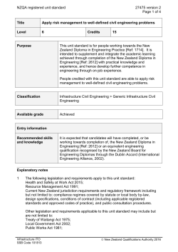 27475 Apply risk management to well-defined civil
