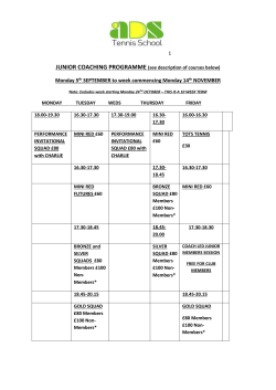 junior coaching programme