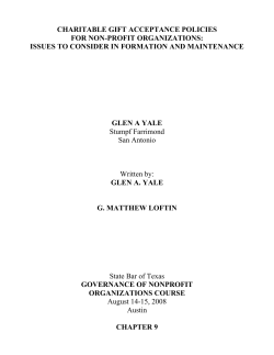 charitable gift acceptance policies for non