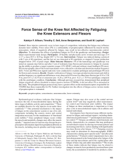 Force Sense of the Knee Not Affected by Fatiguing the Knee