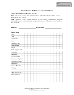 Amphetamine Withdrawal Assessment Scale