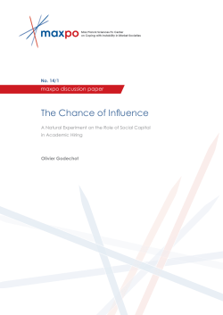 The Chance of Influence - Max Planck Sciences Po Center