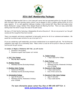 2005 Golf Membership Packages