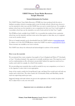 UKMT Primary Team Maths Resources Sample Materials
