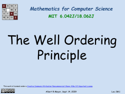 least element. Well Ordering principle