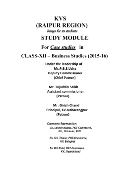 Study Module on case studies of business study of class XII (1)