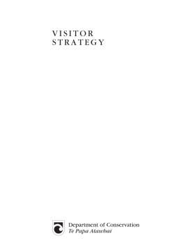 DOC Visitor Strategy - Department of Conservation