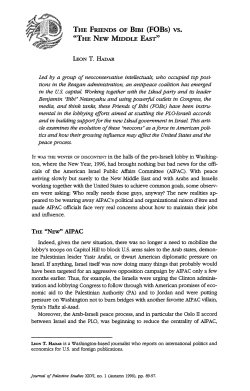 The Friends of Bibi (FOBs) vs. - The Institute for Palestine Studies