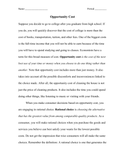 Opportunity Cost - metzgercyberclassroom
