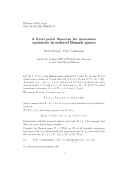 A fixed point theorem for monotone operators in ordered Banach