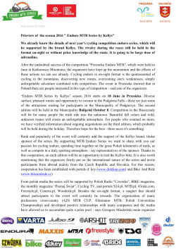 Press release: 23.12.2015 Prieview of the season 2016 " Enduro