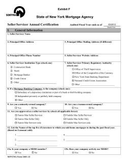 Seller/Servicer Annual Certification
