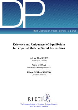 Existence and Uniqueness of Equilibrium for a Spatial Model of