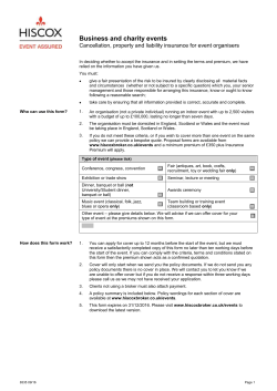 Business and charity events - pre-priced proposal form (UK)