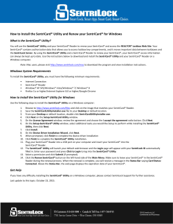 How to Install the SentriCard&reg; Utility and Renew your