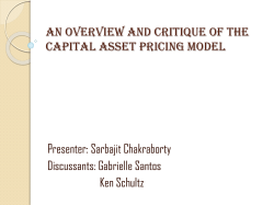 An Overview and critique of the capital asset pricing