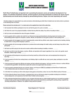 Parents Code of Conduct - North Shore Football League