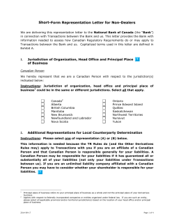 Short-Form Representation Letter for Non