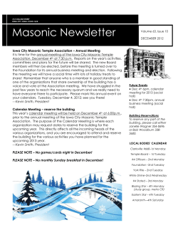 Page 2 Volume 63, Issue 10 Iowa City Lodge No. 4 Happy Holidays