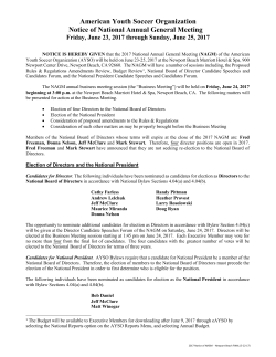 American Youth Soccer Organization Notice of