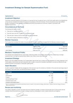 Investment Strategy for Sample Superannuation