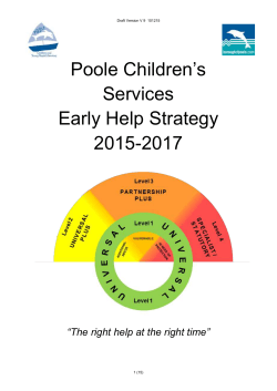 Early Help Strategy - Poole Children`s Trust