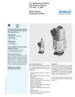 SV - Safety Shutoff Valve with Proof of Closure 1/2" NPT