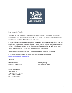 Thank you for your interest in the Whole Foods Market Farmers