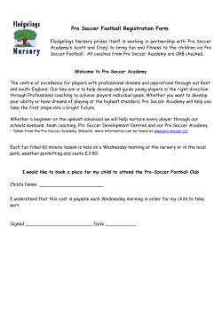 Pro Soccer Football Registration Form