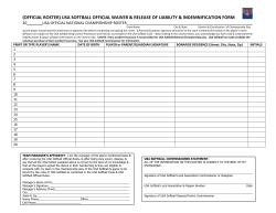 (official roster) usa softball official waiver