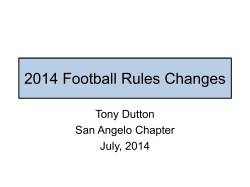 2014 Rule Changes - San Angelo Football Officials` Association