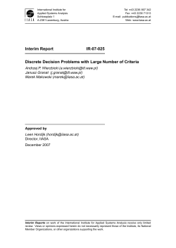 Interim Report IR-07-025 Discrete Decision Problems with