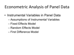 Econometric Analysis of Panel Data