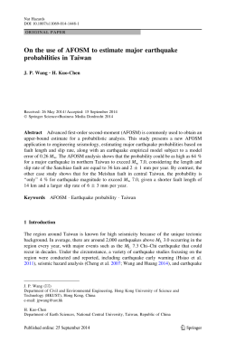 On the use of AFOSM to estimate major earthquake probabilities in