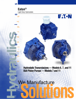 The Eaton Light Duty Hydrostatic Transmission catalog