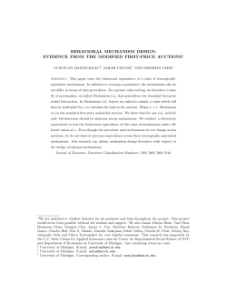 behavioral mechanism design: evidence from the modified first
