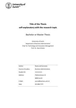 Thesis guidelines - Department of Business Administration