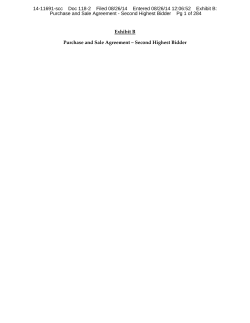 Exhibit B Purchase and Sale Agreement &ndash; Second Highest Bidder