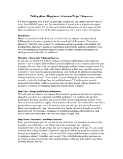 Talking About Happiness: Interview Project Sequence