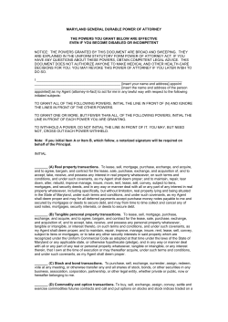 maryland general durable power of attorney